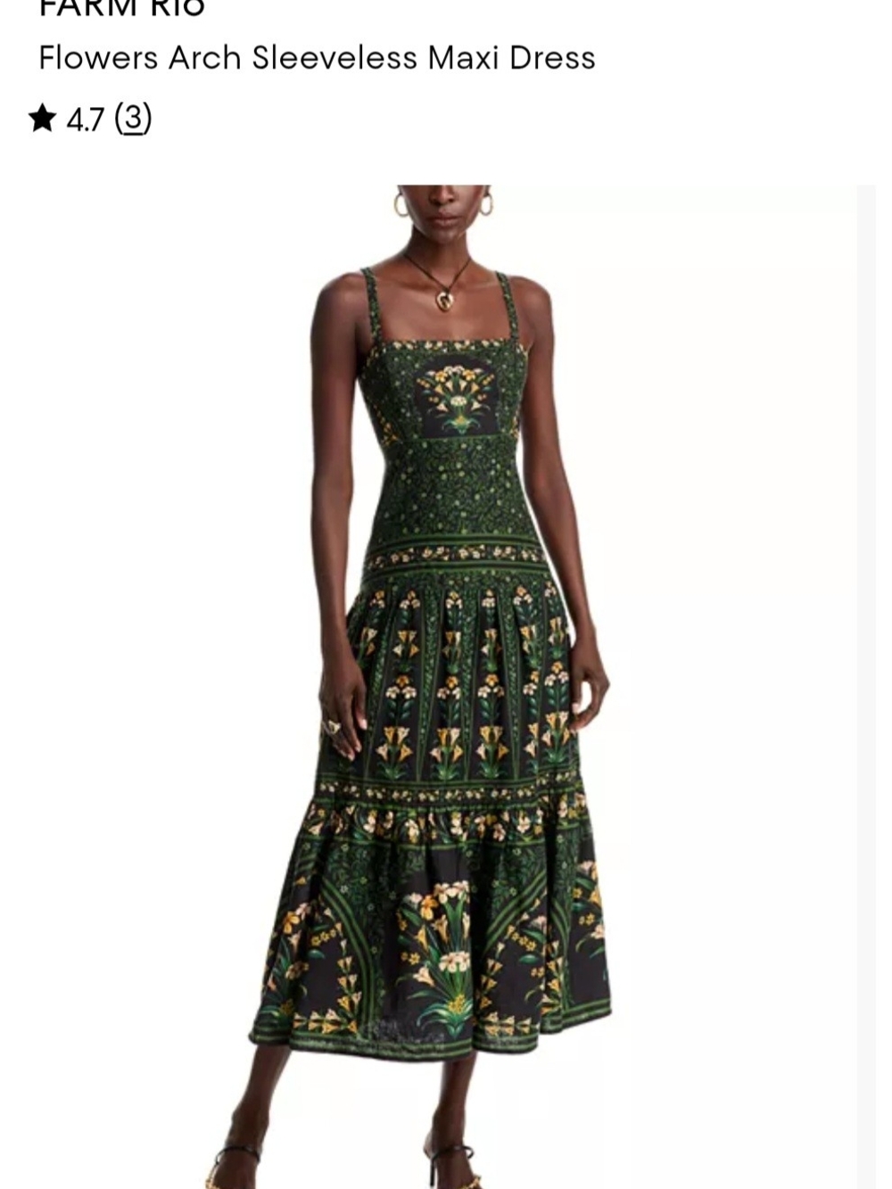 Flowers ARCH BLACK Maxi Dress - FARM Rio - L - Picture 6 of 14